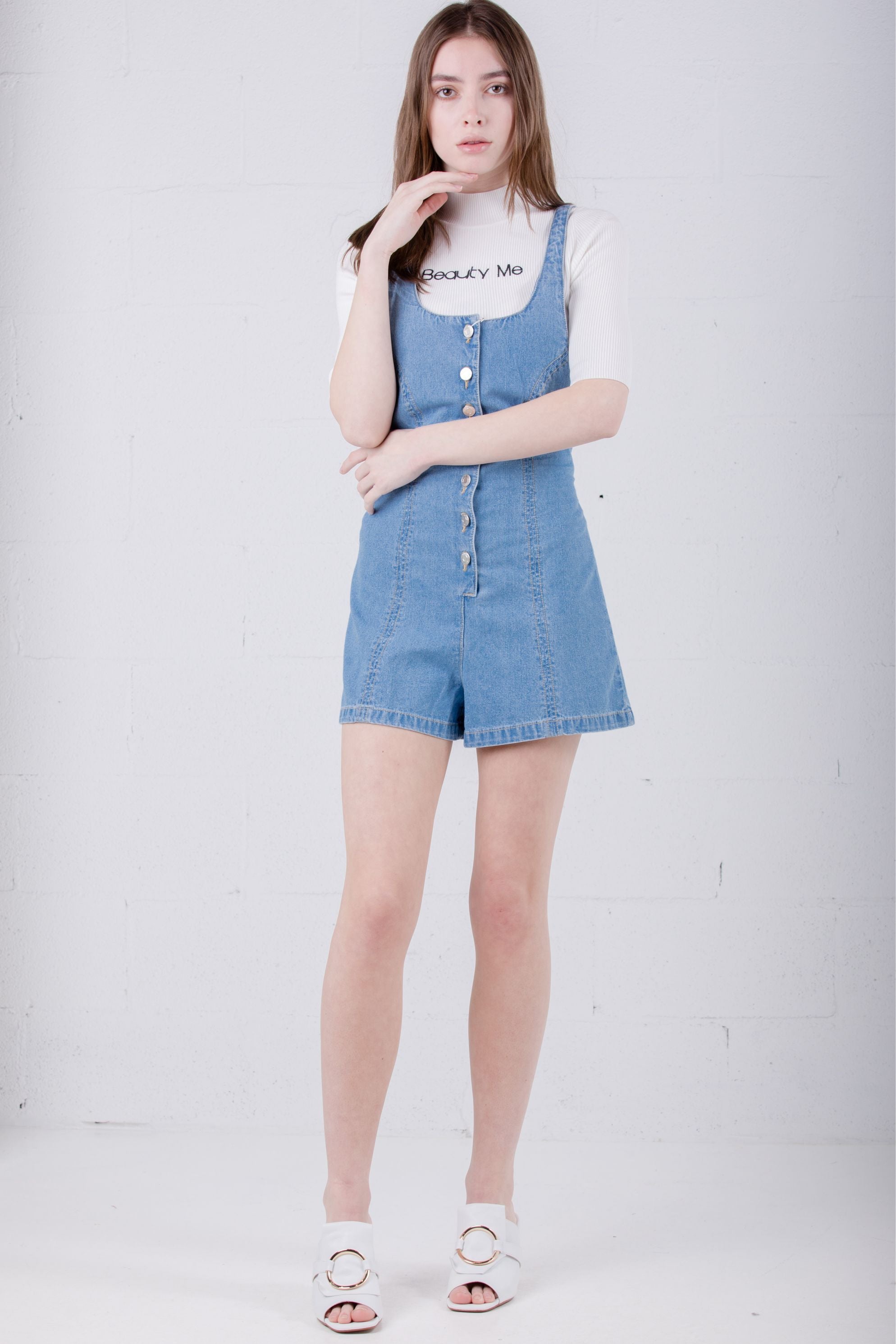 SJYP Denim Overalls Front Button - Room 29