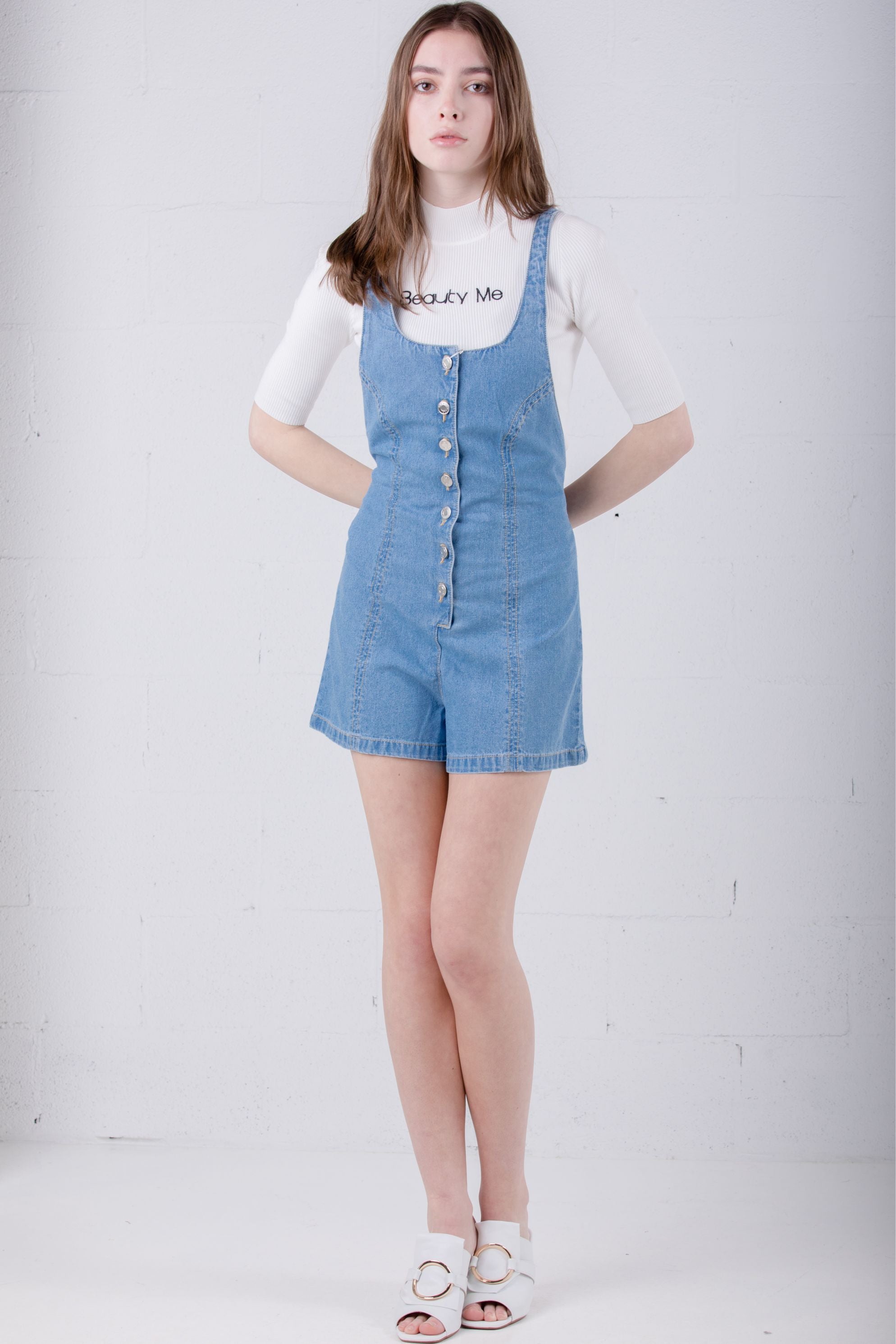 SJYP Denim Overalls Front Button - Room 29