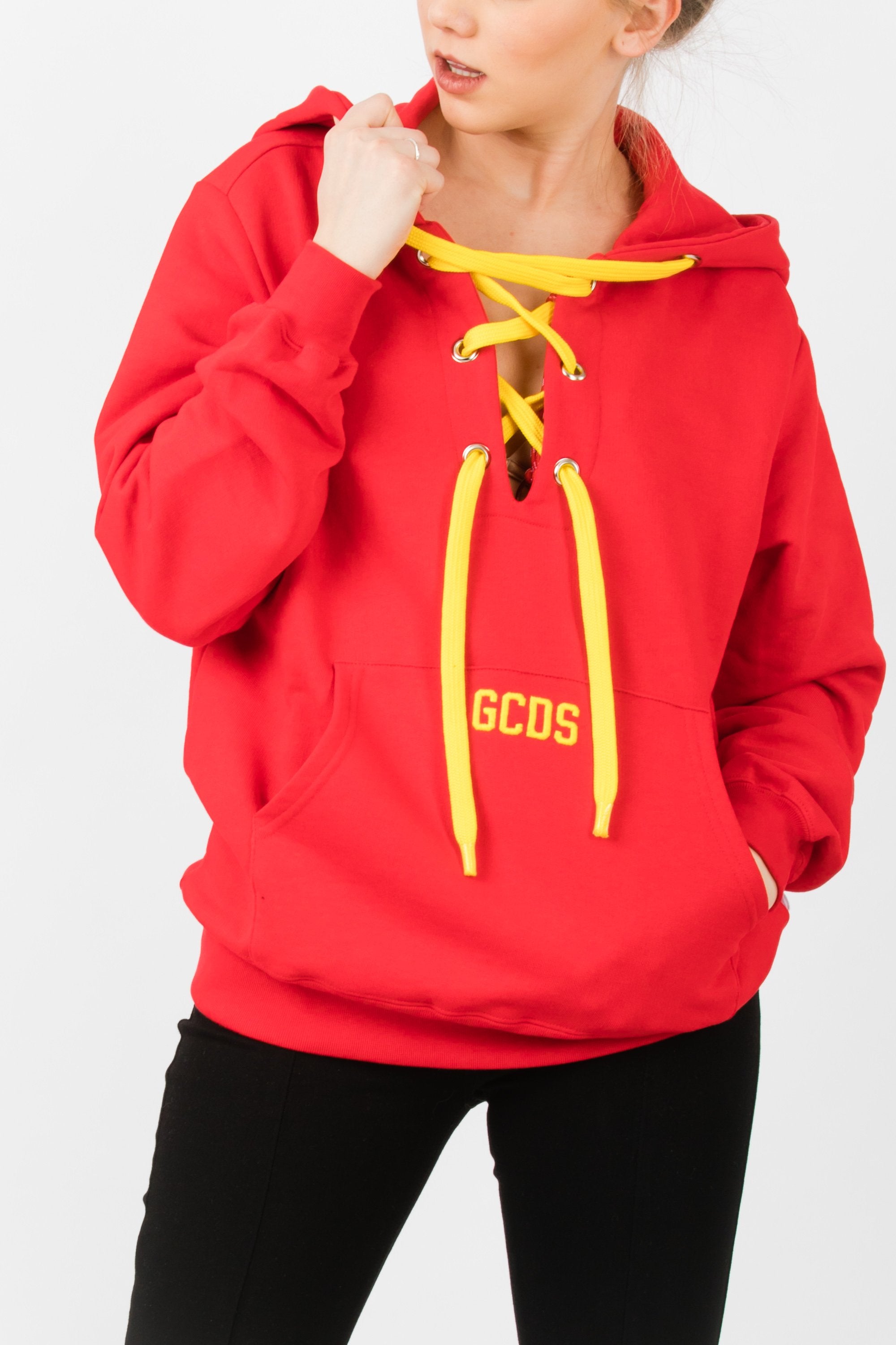 GCDS Full Corset Hoodie Red - Room 29