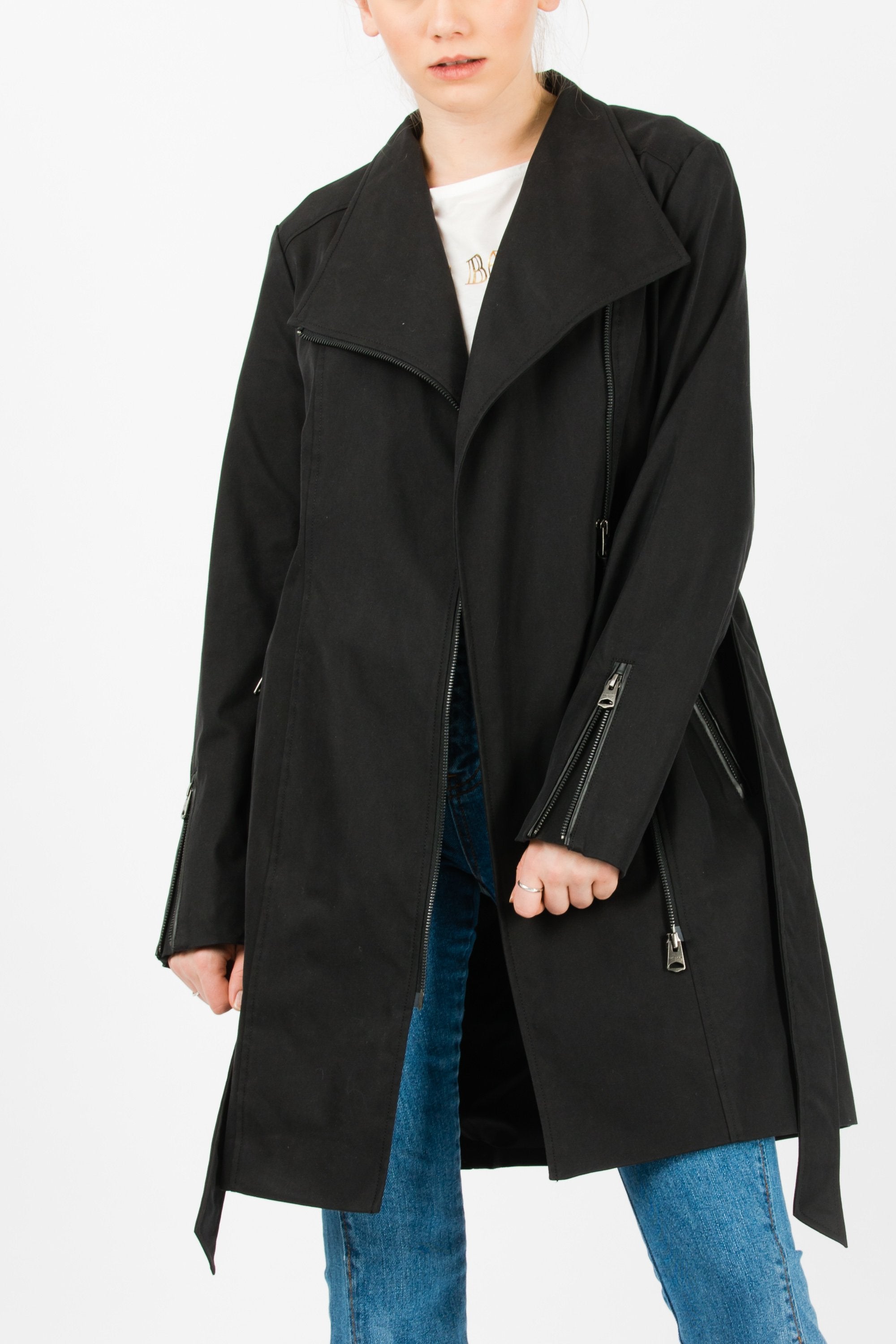 Mackage Estela Ladies Belted Trench Coat Black - Room 29