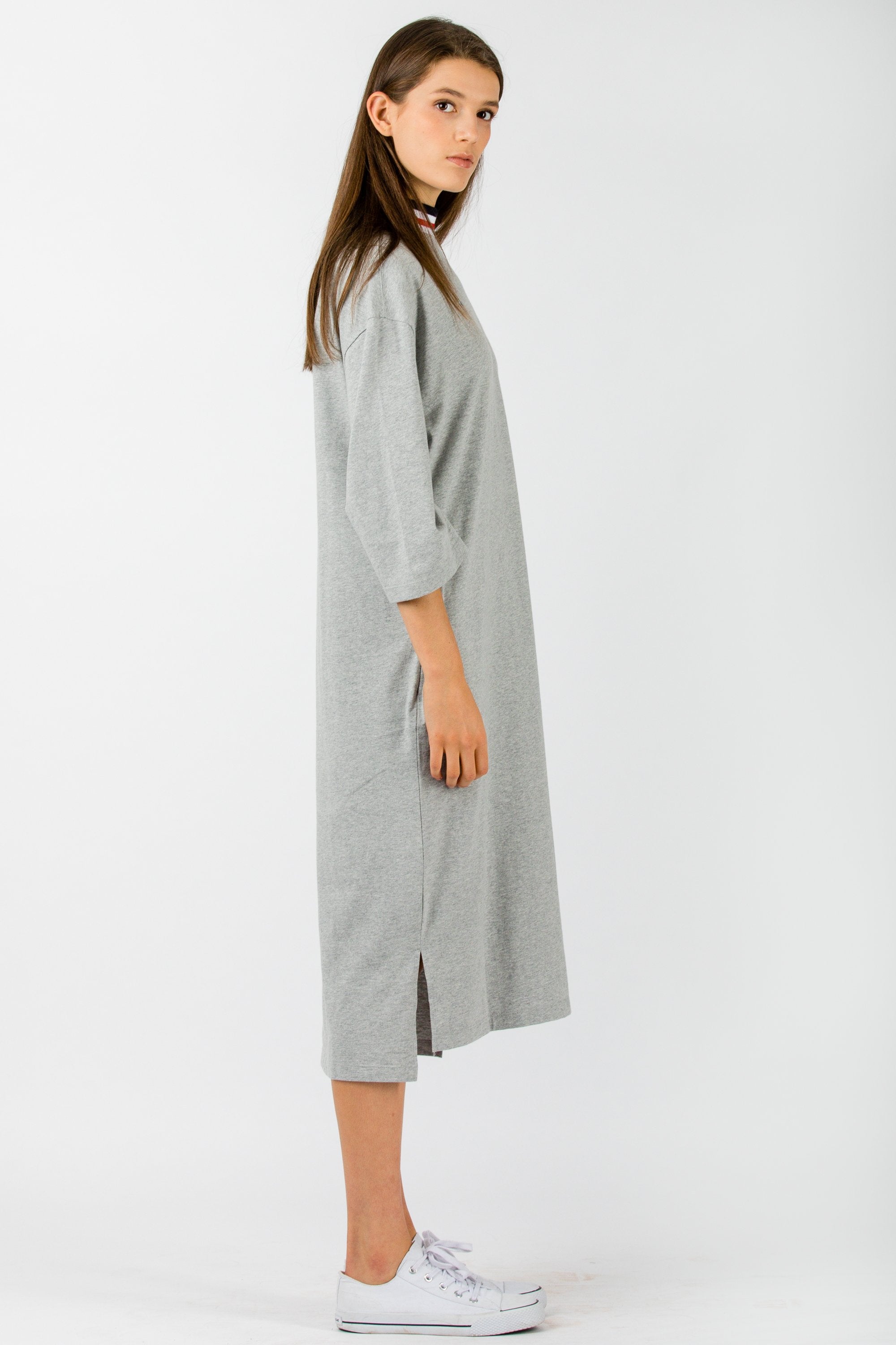 SJYP Knitted Color Neck Band Dress Grey - Room 29