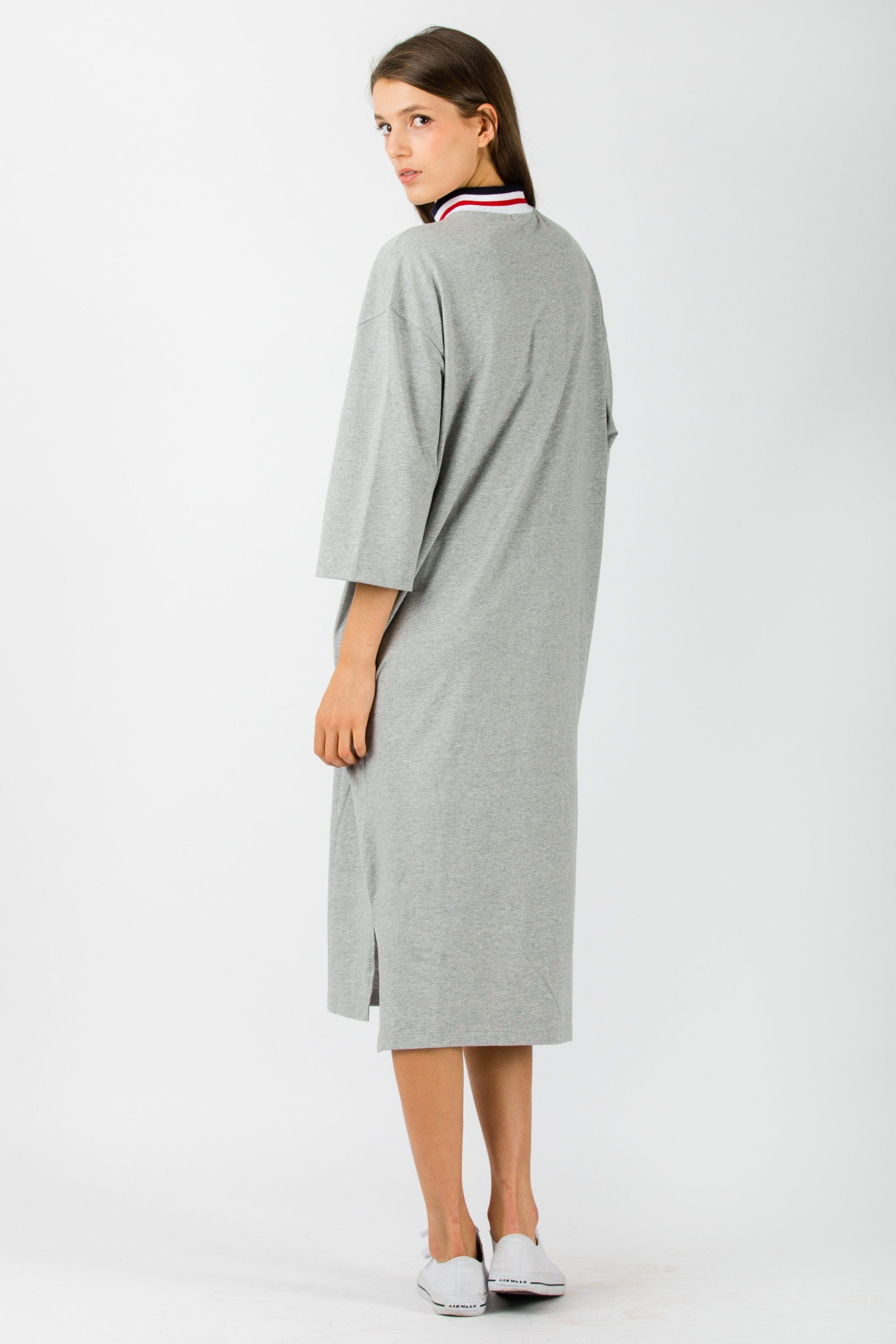 SJYP Knitted Color Neck Band Dress Grey - Room 29