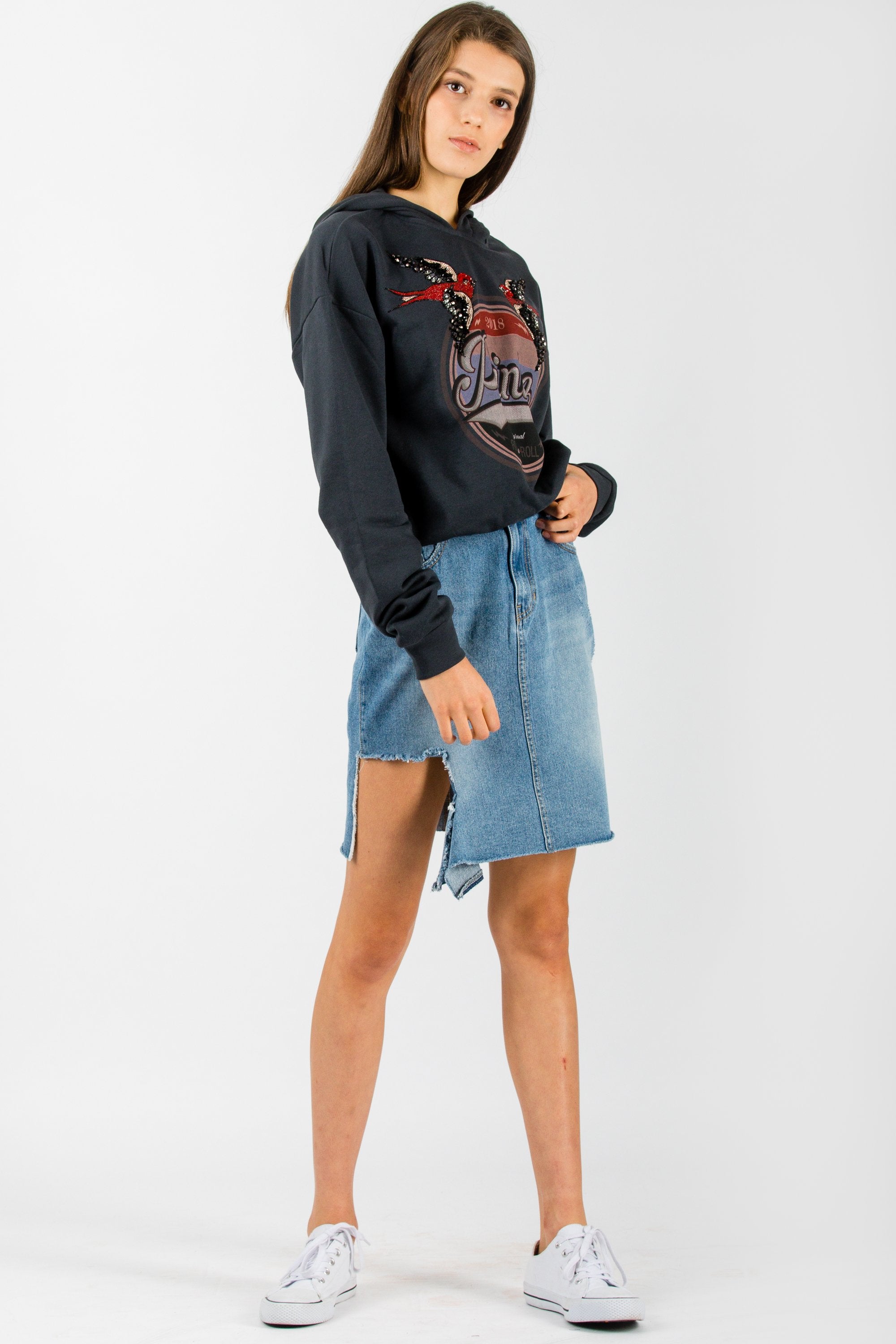 SJYP Woven Denim Mid Skirt - Room 29