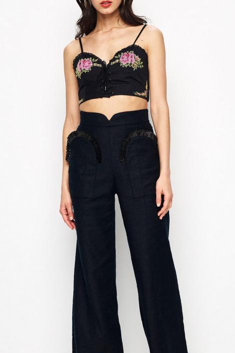 Alice Mccall What A Flirt Top Floral Tapestry Black - Room 29