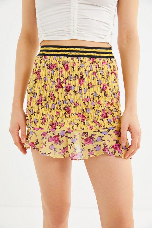 For Love & Lemons Odette Mini Skirt Yellow - Room 29