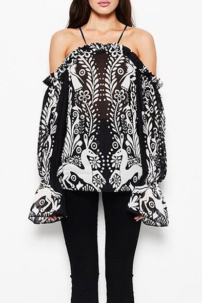 Alice McCall Be Free Top Black Deer - Room 29