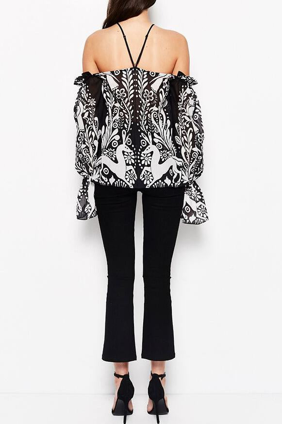 Alice McCall Be Free Top Black Deer - Room 29