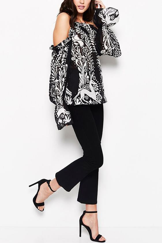 Alice McCall Be Free Top Black Deer - Room 29