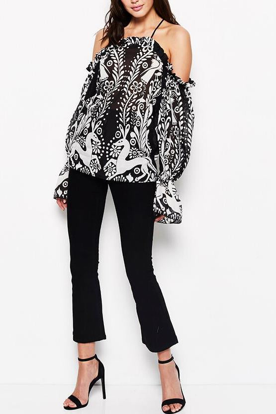 Alice McCall Be Free Top Black Deer - Room 29