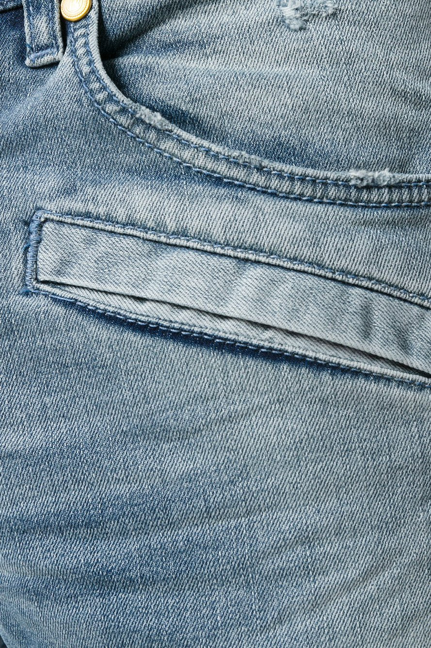 Pierre Balmain Denim Blue Destroyed Biker Jeans - Room 29