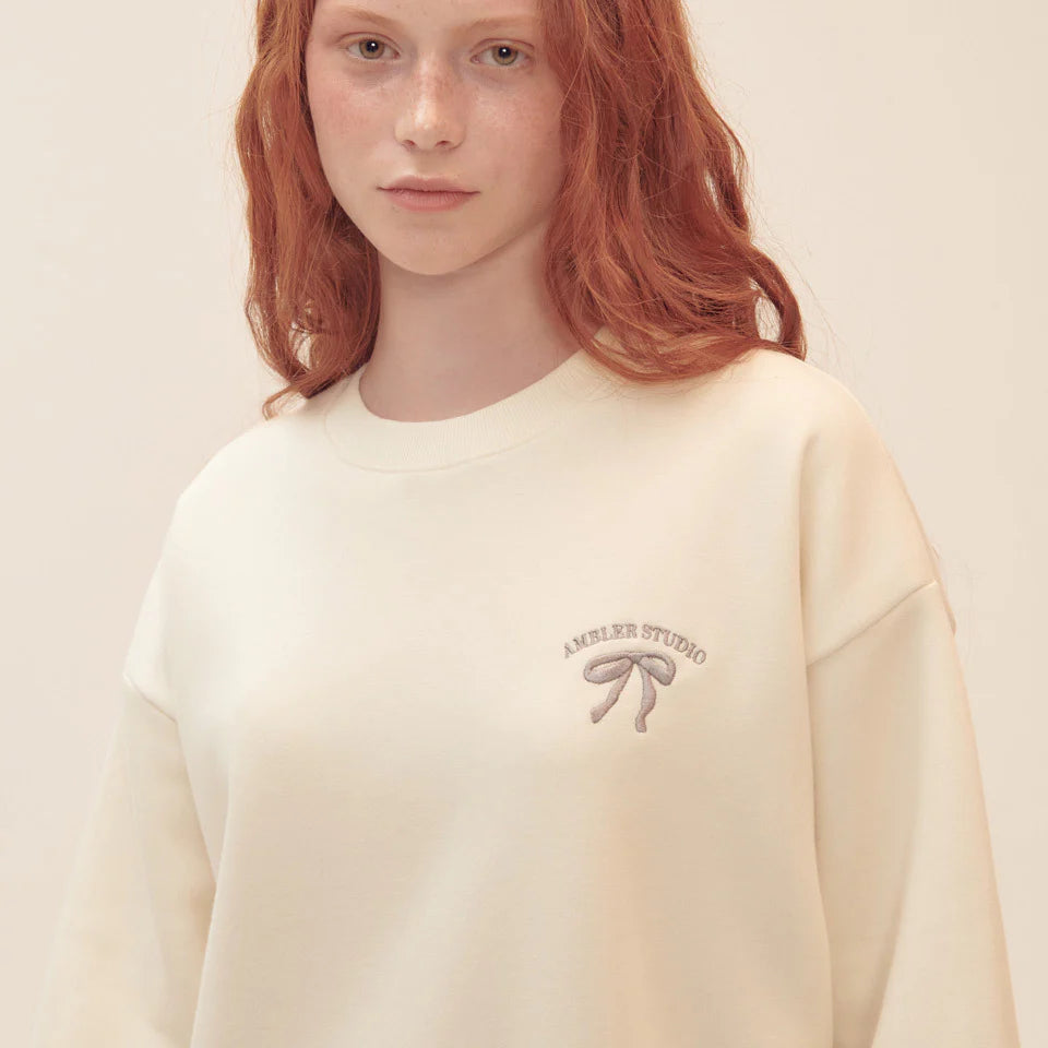 Tシャツ・カットソー +AMBLER+ Love Chu Bear Sweatshirt Beige AMM1215 Ambler Overfit Sweatshirt - Love Chu Bear – N5 Boutique Shop