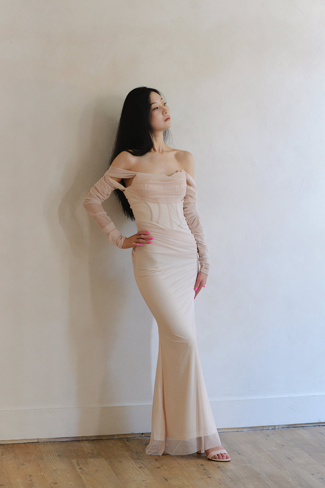 Sheer Luck Ariel Mesh Mermaid Maxi Dress Ivory – N5 Boutique