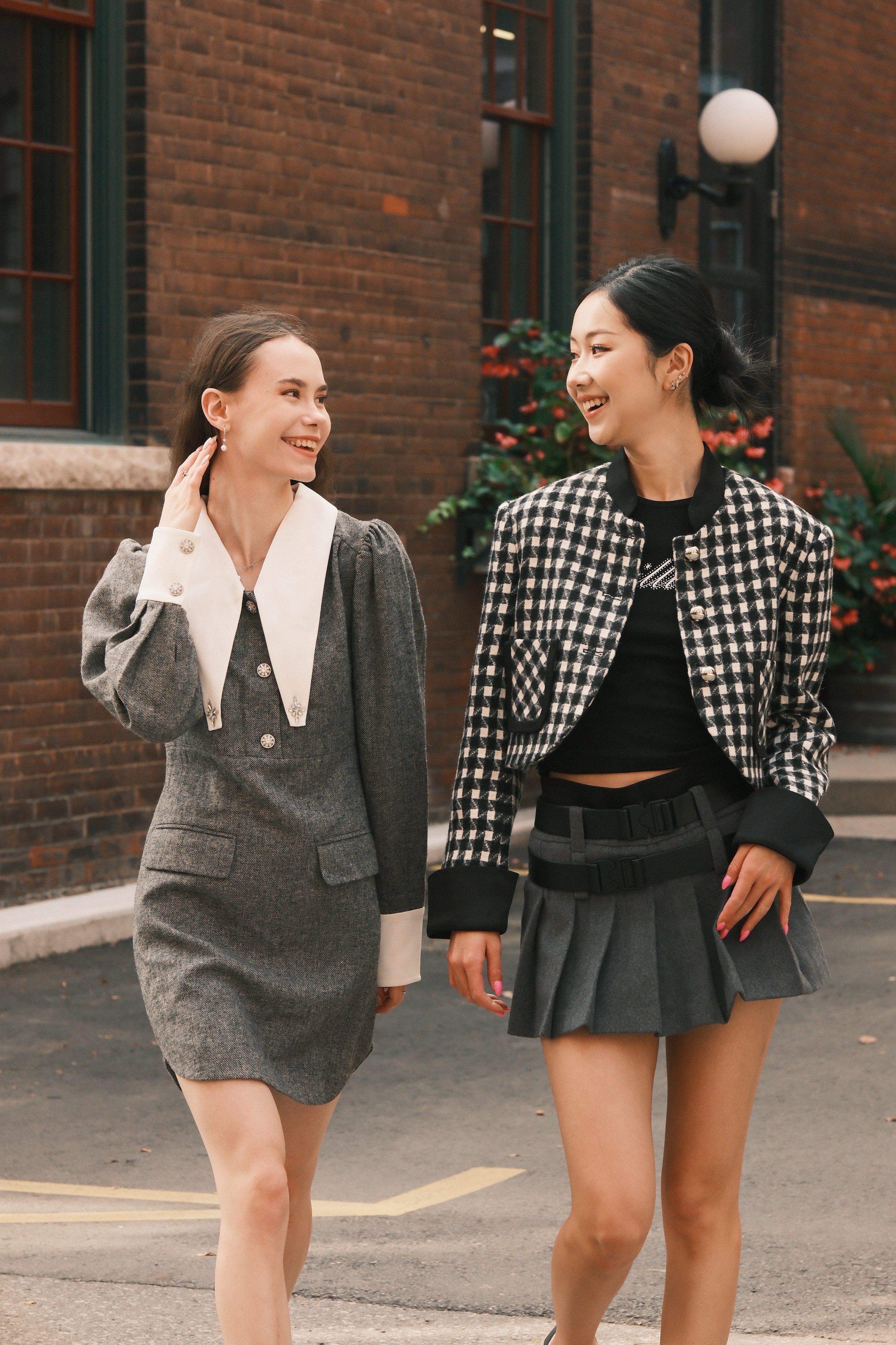 June Eleven Long Collar Grey Suit Dress – N5 Boutique Shop