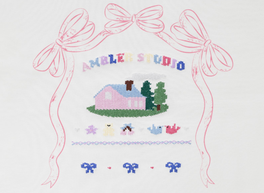 【AMBLER】 Ribbon House Overfit Sweatshirt/追跡付 Ambler Oversize Sweatshirt - Ribbon House - 2 Colors – N5