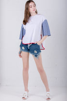 SJYP Short Sleeve Tee with Red Piping - Room 29