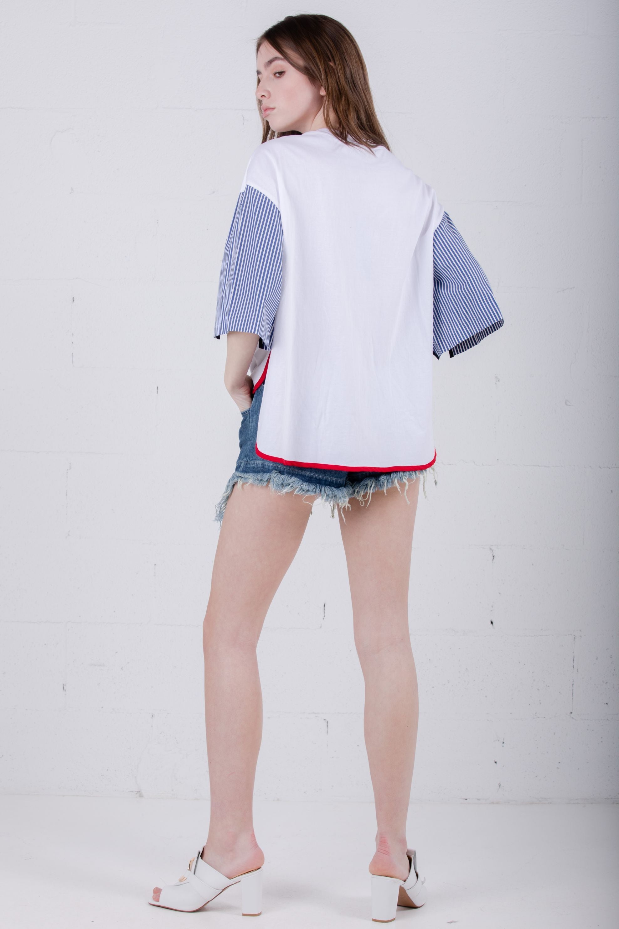 SJYP Short Sleeve Tee with Red Piping - Room 29