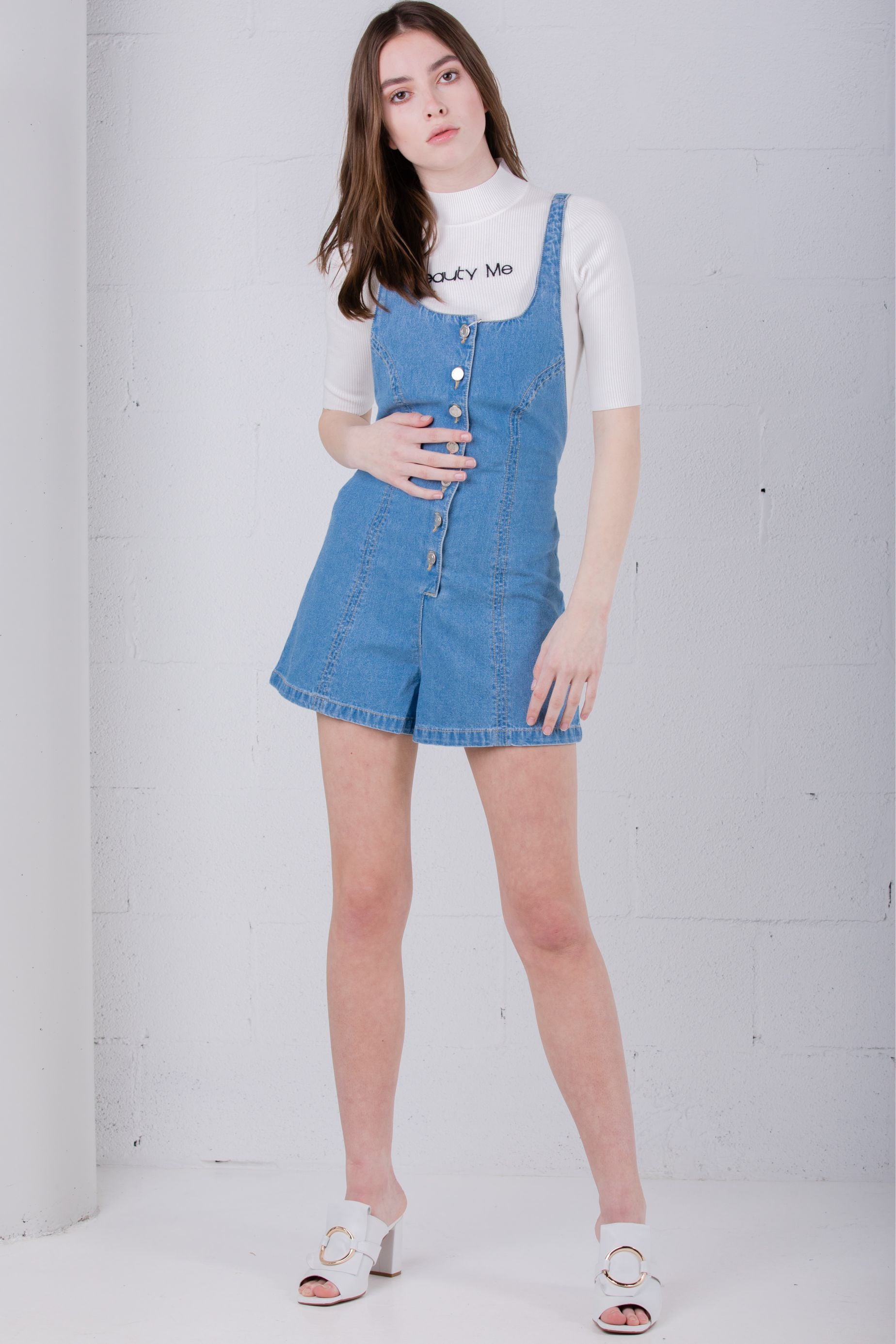 SJYP Denim Overalls Front Button - Room 29