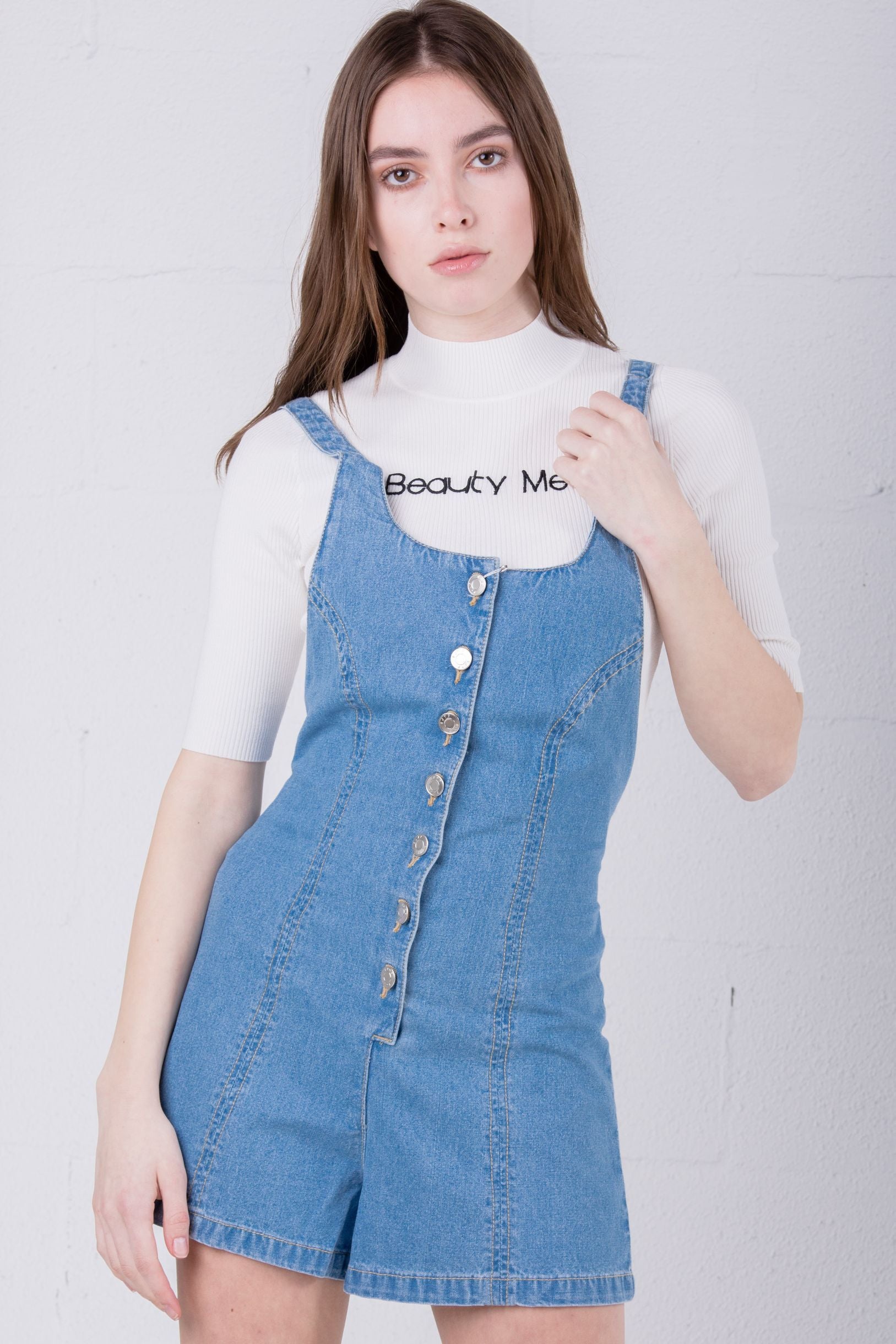 SJYP Denim Overalls Front Button - Room 29