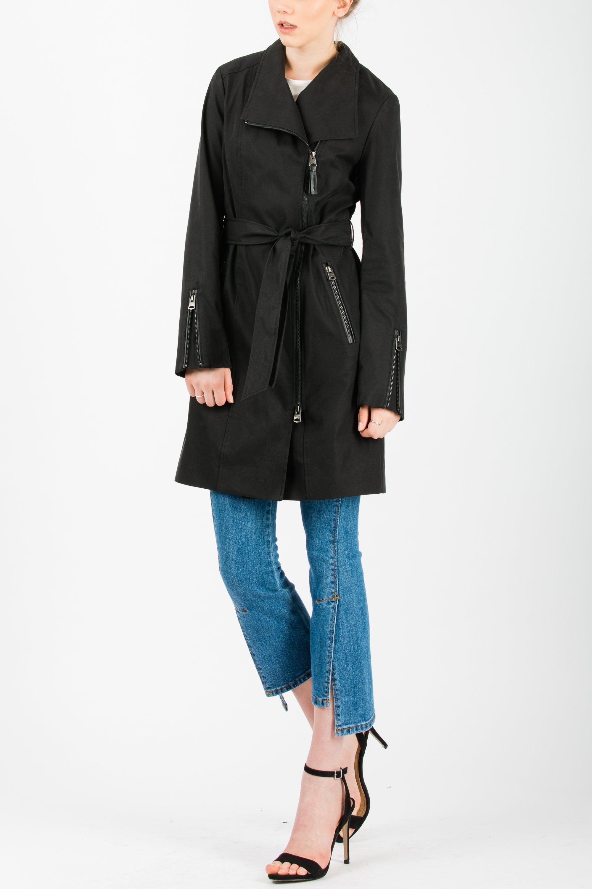 Mackage Estela Ladies Belted Trench Coat Black - Room 29