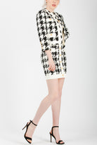 Pierre Balmain Houndstooth Button Tweed Skirt - Room 29