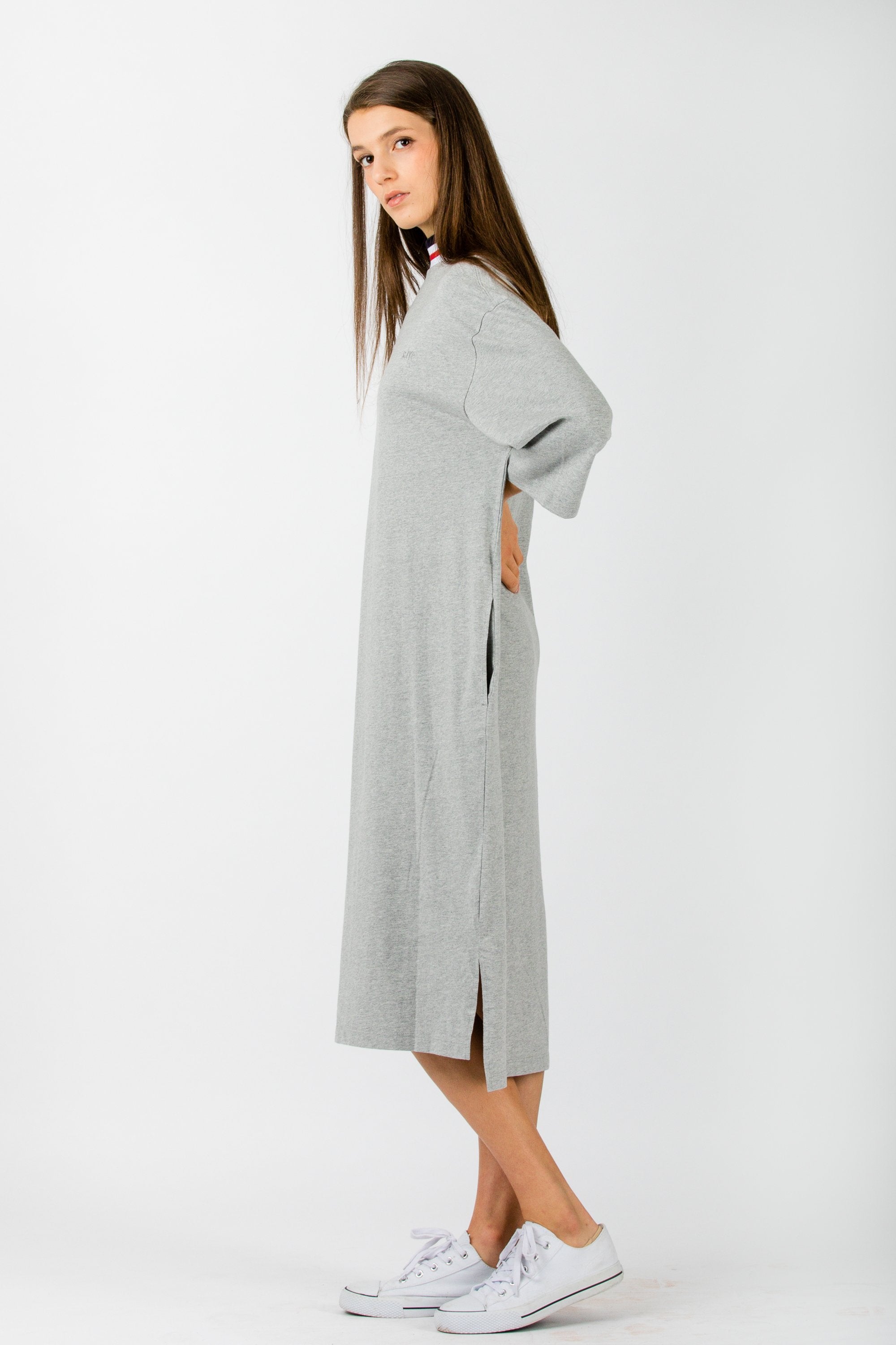 SJYP Knitted Color Neck Band Dress Grey - Room 29