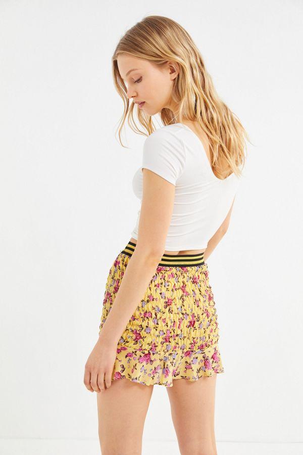 For Love & Lemons Odette Mini Skirt Yellow - Room 29