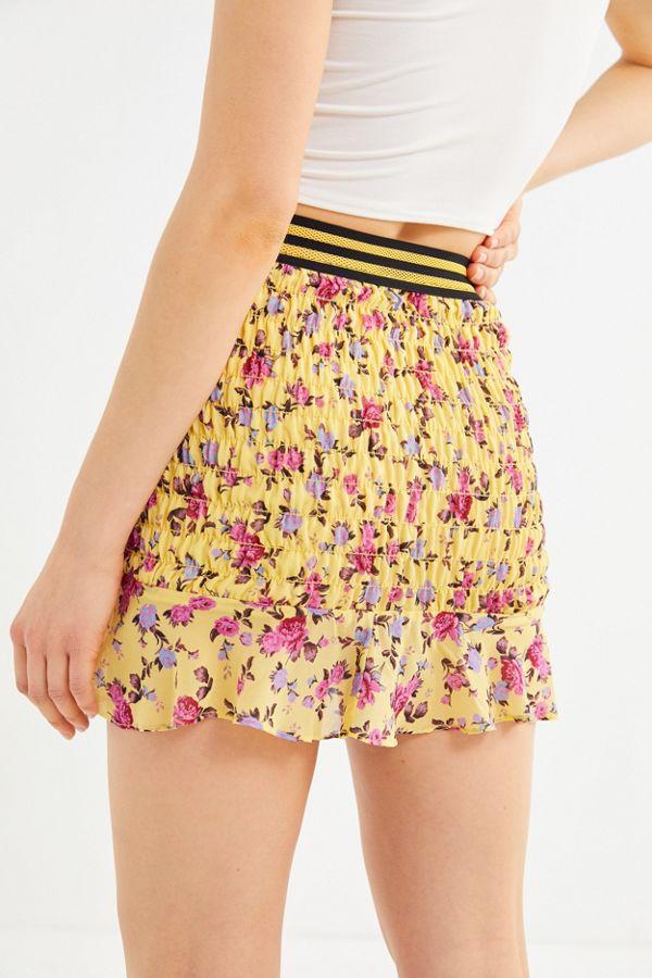 For Love & Lemons Odette Mini Skirt Yellow - Room 29