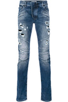 Pierre Balmain Blue Distressed Biker Jeans - Room 29