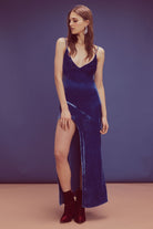 For Love & Lemons Nadine Velvet Maxi Cobalt - Room 29
