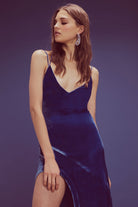 For Love & Lemons Nadine Velvet Maxi Cobalt - Room 29