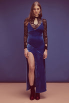 For Love & Lemons Nadine Velvet Maxi Cobalt - Room 29
